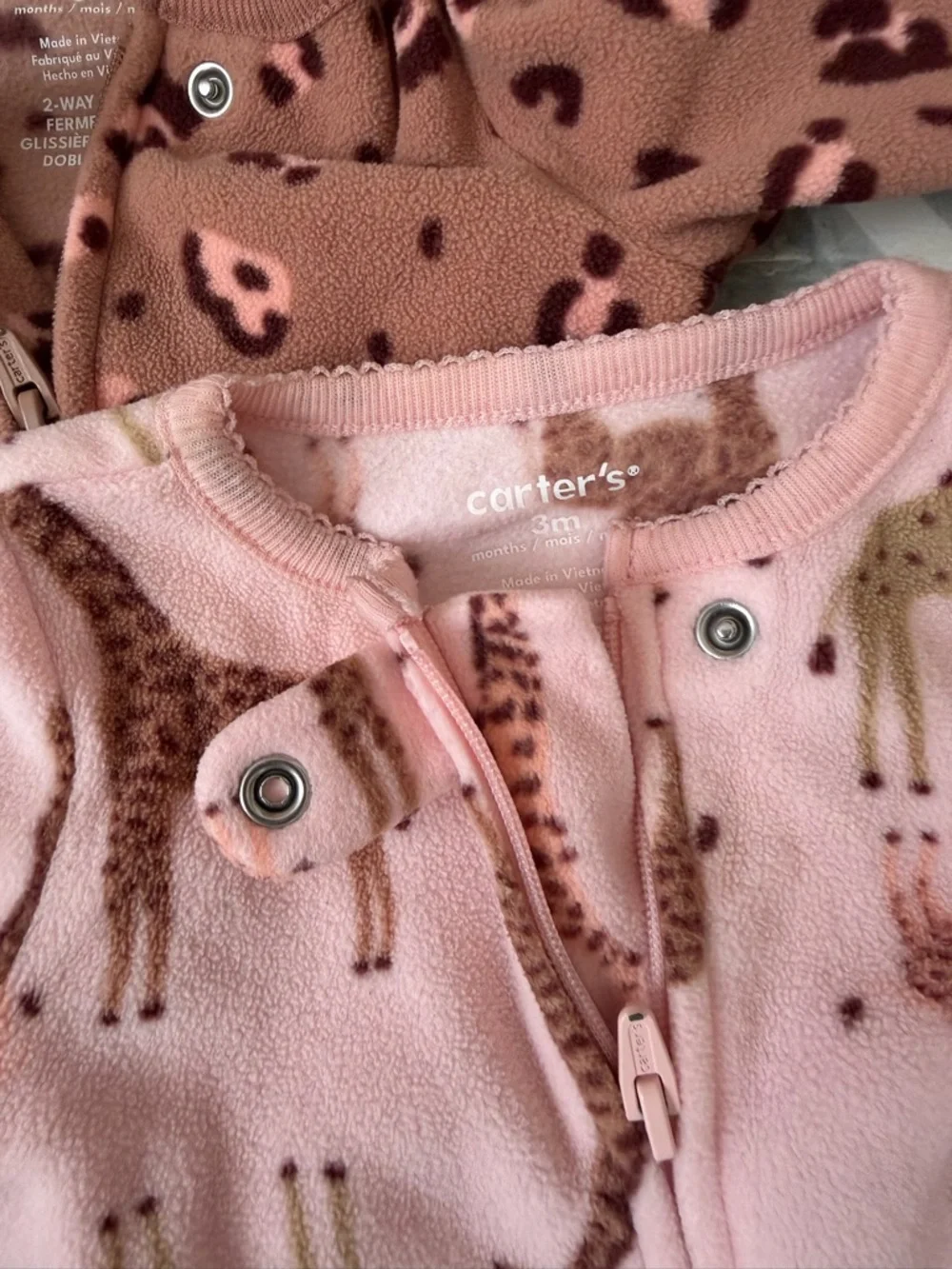 Carter's 4-Pack Footie Sleepers in Pink, Mauve, Sage & Cream 0-3 M bundles